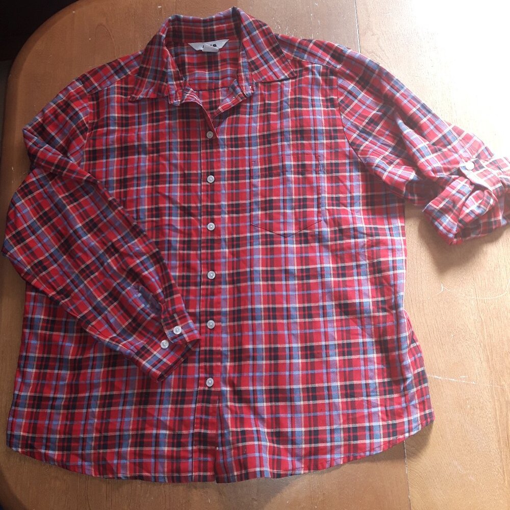 Plus size Alia plaid button up shirt
